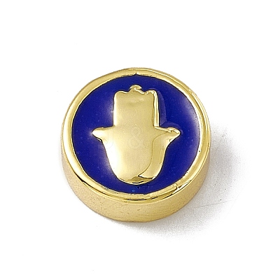 Real 18K Gold Plated Brass Enamel Beads KK-F814-05G-04-1