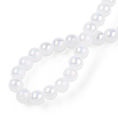 Electroplate Imitation Jade Glass Beads Strands GLAA-T032-J4mm-AB01-1