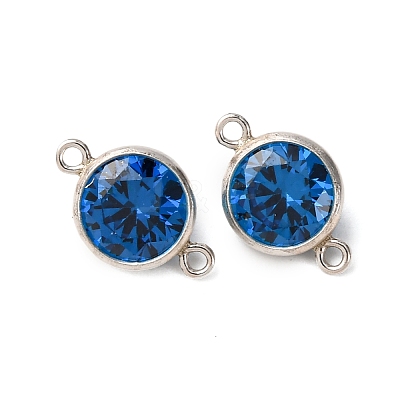 925 Streling Silver Pave Cubic Zirconia Birthstone Connector Charms STER-NH0001-80P-07-1
