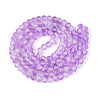 Baking Paint Crackle Glass Beads Strands X-CCG-S001-6mm-14-1