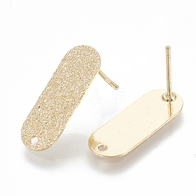 Brass Stud Earring Findings KK-Q750-066G-1