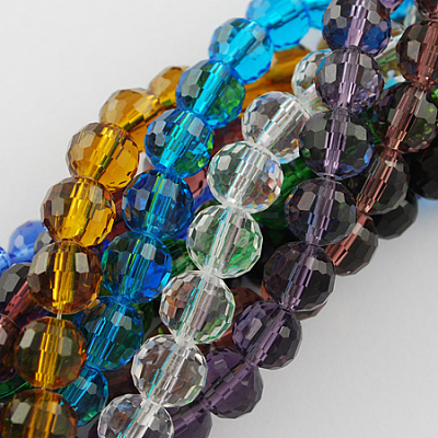 Transparent Glass Bead Strands GLAA-R095-8mm-M-1