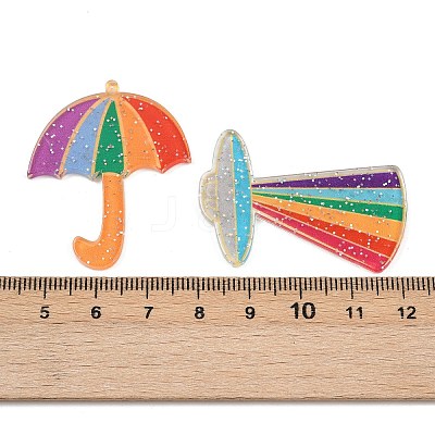 20Pcs 10 Styles Rainbow Theme Acrylic Pendants MACR-FS0002-11-1