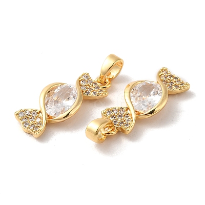 Brass Cubic Zirconia Pendants KK-M243-40G-1