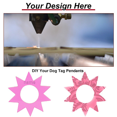 Transparent Blank Acrylic Pet Dog ID Tag PALLOY-AB00041-1