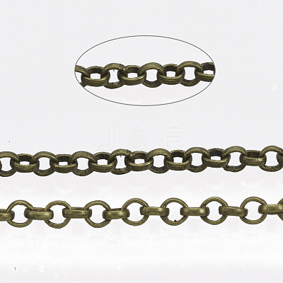 Soldered Brass Coated Iron Rolo Chains CH-S125-08A-AB-1
