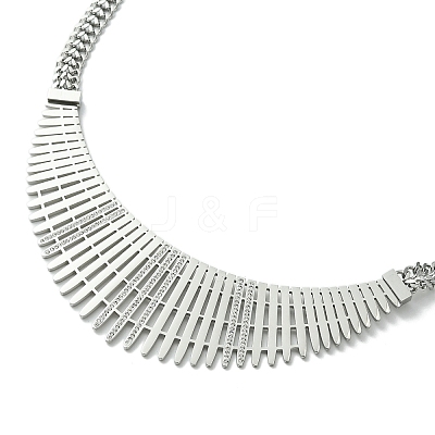 Chunky with Cubic Zirconia Necklaces NJEW-Q322-02P-1