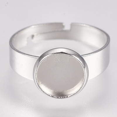 Non-Tarnish 304 Stainless Steel Pad Ring Settings X-STAS-G173-19P-8mm-1