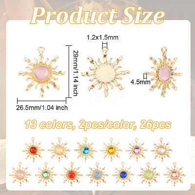 26Pcs 13 Colors Transparent Resin Pendants FIND-OC0002-72-1