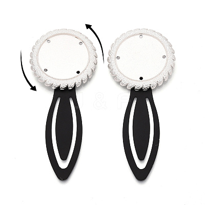 Alloy & Iron Bookmark Cabochon Settings PALLOY-N184-09S-1