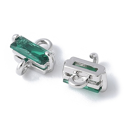 Brass Pave Cubic Zirconia Connector Charms KK-F892-53P-04-1