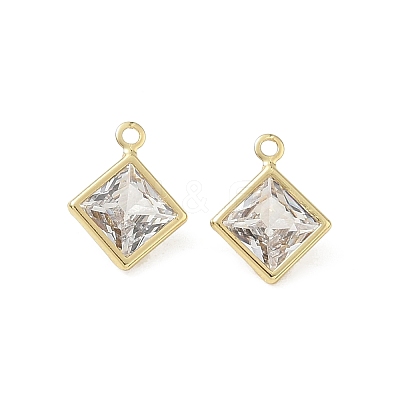 Brass Pave Clear Cubic Zirconia Charms CU-CBAD360-04G-01-1