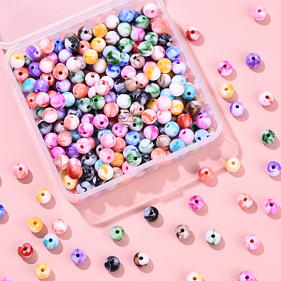 300Pcs Opaque Acrylic Beads SACR-YW0001-89A-1