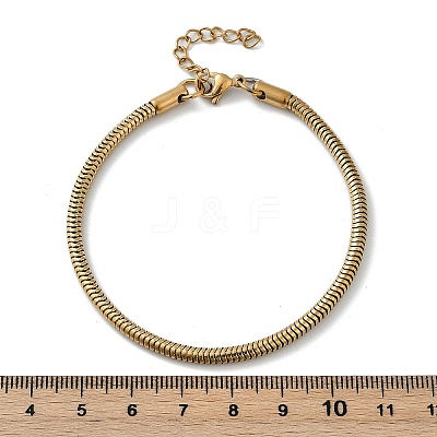 Ion Plating(IP) 304 Stainless Steel Round Snake Chain Bracelets BJEW-O186-08A-G-1