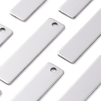 Tarnish Resistant 201 Stainless Steel Rectangle Stamping Blank Tag Pendants STAS-R064-15B-1
