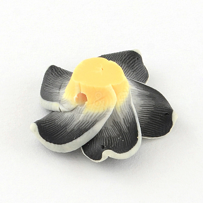 Handmade Polymer Clay 3D Flower Plumeria Beads CLAY-Q192-15mm-01-1