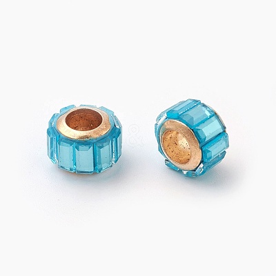 Glass European Beads GLAA-G064-01G-1