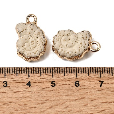 Dyed Synthetic Lava Rock Pendants G-P614-05G-03-1