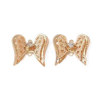 Brass Crystal Rhinestone Filigree Connector Charms RB-CBA890A-01G-1