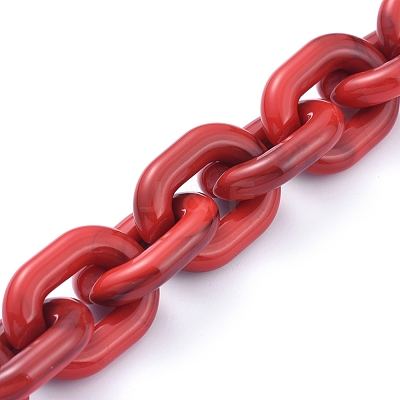 Transparent Acrylic Handmade Cable Chain AJEW-JB00542-07-1