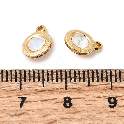 Brass Glass Charms KK-P340-11G-01-1