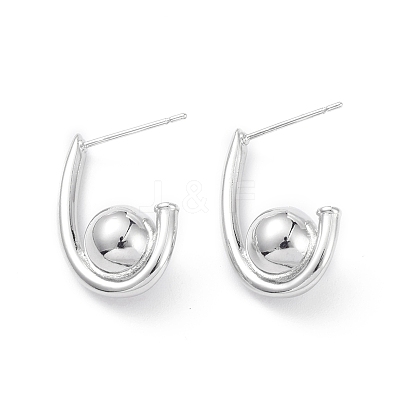 Rack Plating Brass Stud Earrings for Women EJEW-K245-28P-1