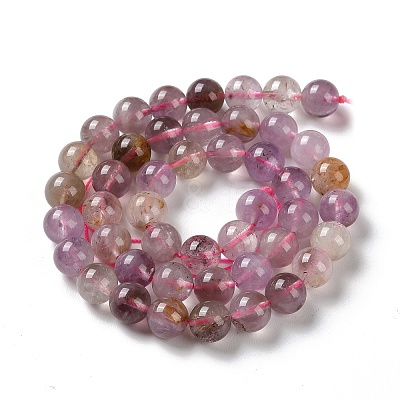 Natural Purple Rutilated Quartz Beads Strands G-M427-A01-02-1
