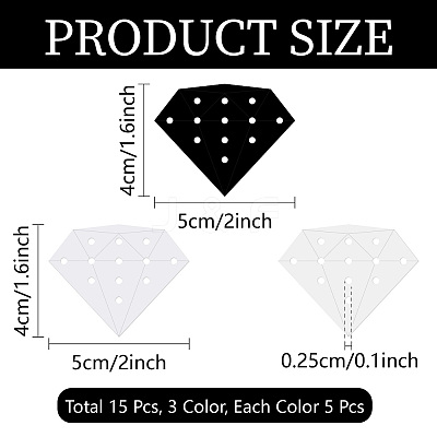 15Pcs 3 Colors Acrylic Earring Organizer Display Stands EDIS-WH20016-001-1