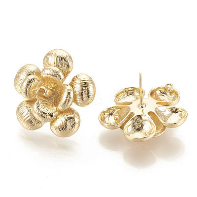 Brass Stud Earrings Findings KK-S345-198-1