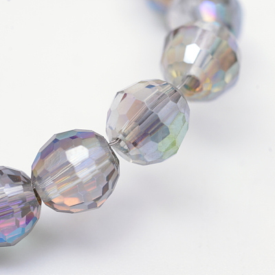 Electroplate Glass Bead Strands X-EGLA-R041-8mm-01-1