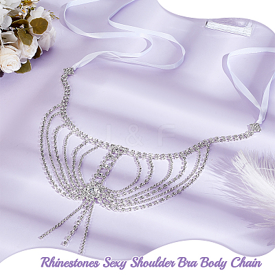 Rhinestone Single Shoulder Chains AJEW-WH0009-72-1