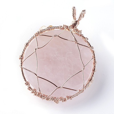Natural Citrine & Rose Quartz Big Pendants G-G771-B05-1