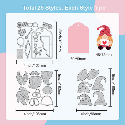 Valentine's Day Theme Carbon Steel Cutting Dies Stencils DIY-WH0309-1573-1