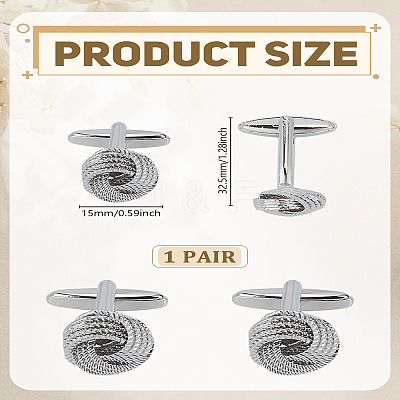 1 Pair Brass Cufflinks BUTT-LP0002-04P-1