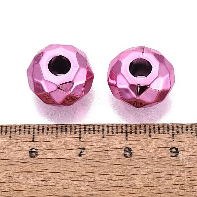 UV Plating Iridescent Transparent Acrylic European Beads OACR-E033-22-05-1