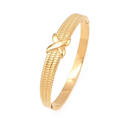 304 Stainless Steel Hinged Bangles for Women BJEW-Z155-01G-1