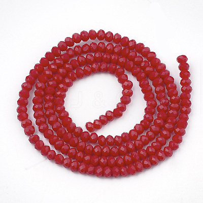 Opaque Solid Color Glass Beads Strands X-GLAA-S178-14B-02-1