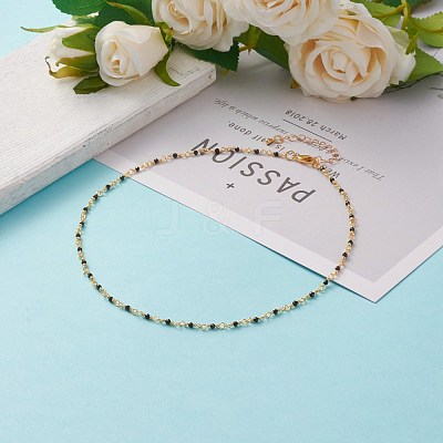 Faceted Round Natural Spinel Beaded Necklaces NJEW-JN03215-01-1