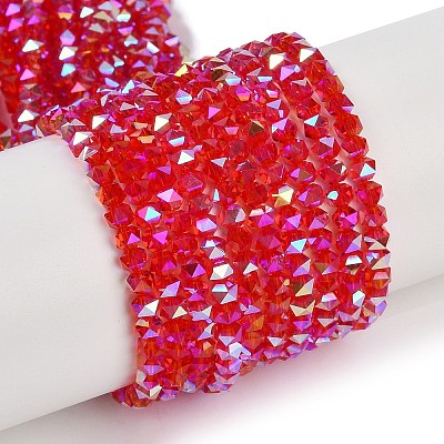 Electroplate Glass Beads Strands GLAA-Q105-02D-1