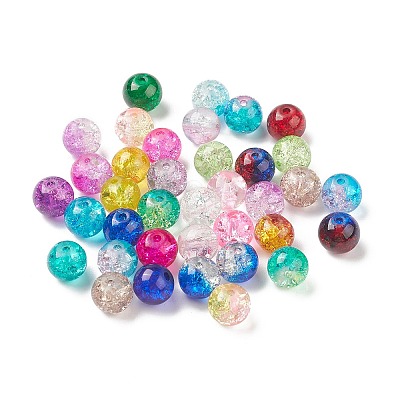 Transparent Crackle Glass Beads CCG-XCP0001-02-1