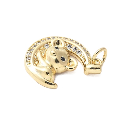 Brass Micro Pave Cubic Zirconia Pendants KK-D357-05B-G-1