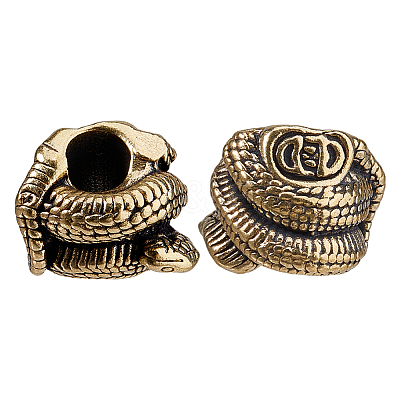 2Pcs Brass European Beads KK-FH0008-13AB-1