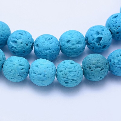Natural Lava Rock Beads Strands G-F531-8mm-G04-1