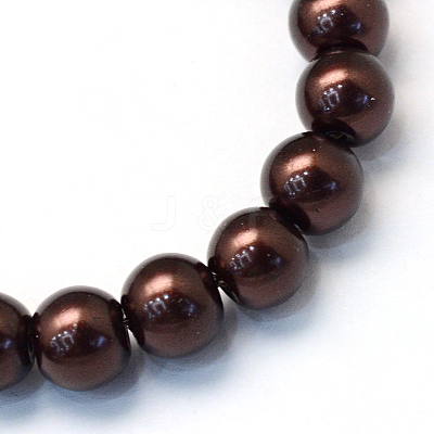 Baking Paint Pearlized Glass Pearl Round Bead Strands HY-Q330-8mm-40-1