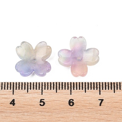 Two Tone Transparent Glass Bead Caps GLAA-Z020-02H-1