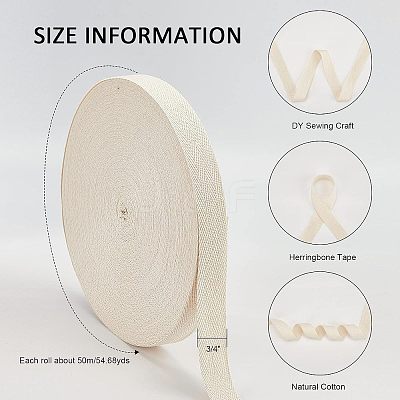 Cotton Cotton Twill Tape Ribbons OCOR-WH0057-30C-03-1