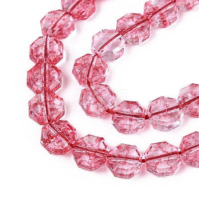 Transparent Crackle Glass Beads Strands GLAA-Q108-03A-05-1