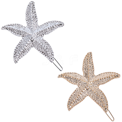 4Pcs 2 Colors Zinc Alloy Hair Barrettes PHAR-SP0001-24-1