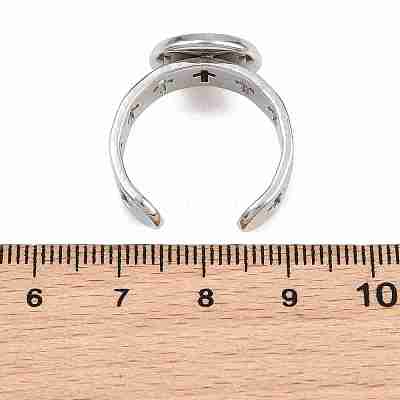 Hollow Cross 304 Stainless Steel Cuff Ring Components SA-CBA098D-02P-C-1