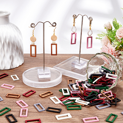 140Pcs 7 Colors Wood Pendants WOOD-NB0002-29-1